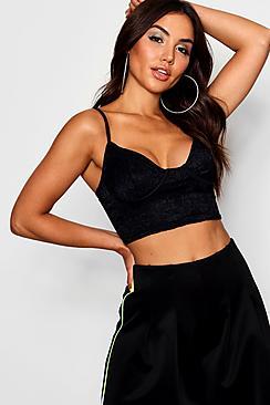 Boohoo Francesca Lace Detail Crop Top