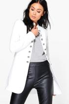 Boohoo Bryony Longline Military Jacket Cream