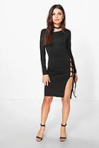 Boohoo Camelia Lace Up Bodycon Dress
