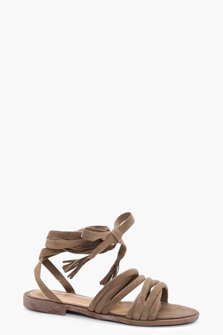 Boohoo Laura Multi Strap Gladiator Sandal Taupe