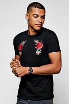 Boohoo Rose Embroidered T Shirt