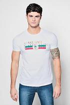 Boohoo Miami Stripe Print T-shirt