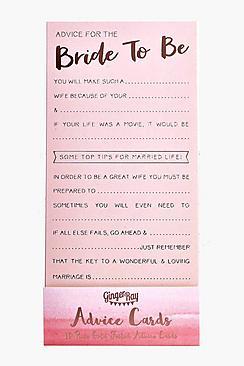 Boohoo Ginger Ray Hen Bride Advice Cards 10pk