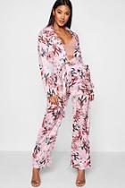 Boohoo Alice Floral Leaf Relaxed Trouser