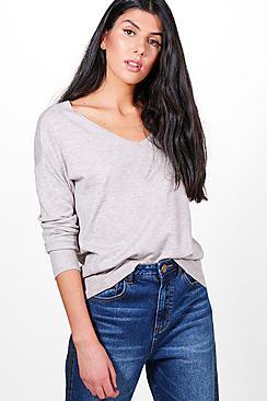 Boohoo Paige Fine Knit Oversized Jumper