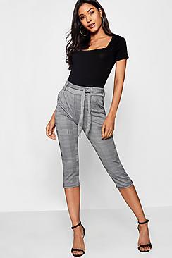Boohoo Check Crop Leggings