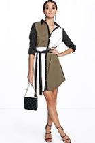 Boohoo Caroline Colour Block Shirt Dress