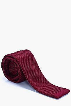 Boohoo Burgundy Skinny Knitted Tie