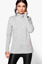 Boohoo Brooke Roll Neck Jumper Grey