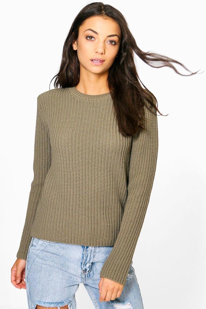 Boohoo Tall Siah Chunky Knit Jumper Khaki