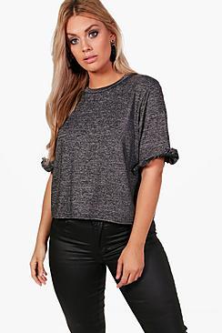 Boohoo Plus Belle Frill Sleeve T Shirt