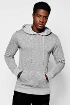 Boohoo Overhead Hoodie In Space Dye Grey