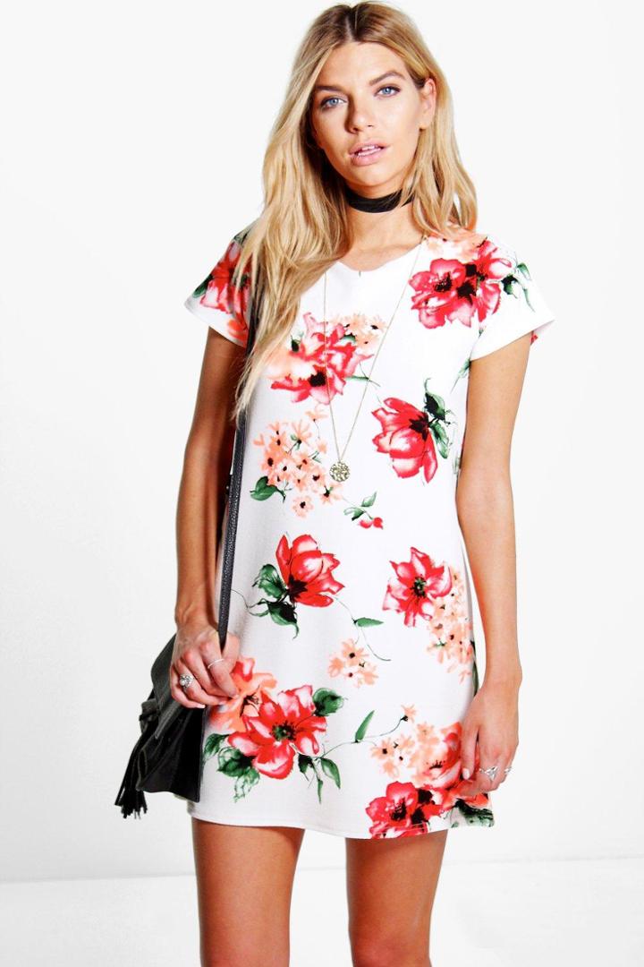 Boohoo Allie Floral Shift Dress Multi