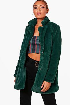 Boohoo Jasmine Boutique Collar Faux Fur Coat