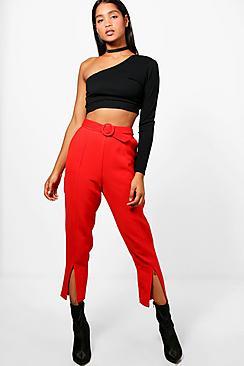 Boohoo Lula Belted Split Front Culottes