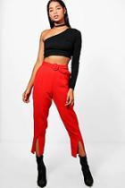 Boohoo Lula Belted Split Front Culottes