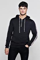 Boohoo Man Box Tape Tricot Zip Placket Hoodie