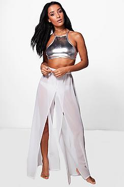 Boohoo Lexi Split Leg Beach Trouser