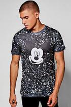 Boohoo Disney Paint Splatter Mickey T-shirt