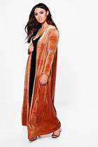 Boohoo Plus Carolyn Velvet Duster Jacket