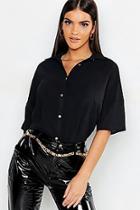 Boohoo Woven Button Down Blouse