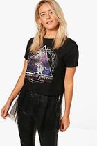 Boohoo Molly Mesh Peplum Band Tee