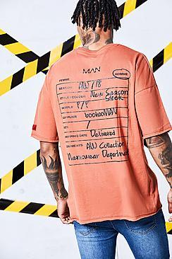 Boohoo Man Certified Raw Hem Drop Arm T-shirt With Back Print