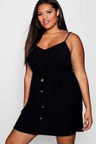 Boohoo Plus Button Down Midi Sun Dress