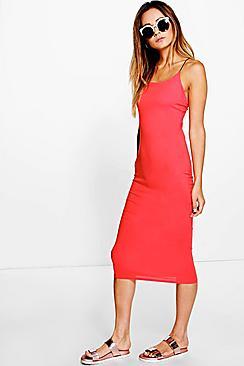 Boohoo Helena Basic Spaghetti Strap Midi Dress