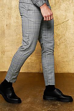 Boohoo Multi Check Smart Cuffed Jogger