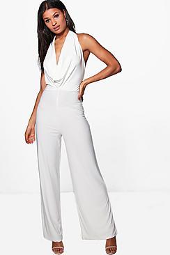 Boohoo Jenna Cowl Neck Jumpsuit