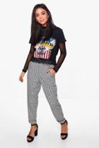 Boohoo Arianna Dogtooth Check Slim Fit Woven Trousers Multi