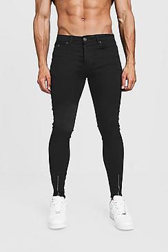 Boohoo Super Skinny Jeans With Zipped Hem