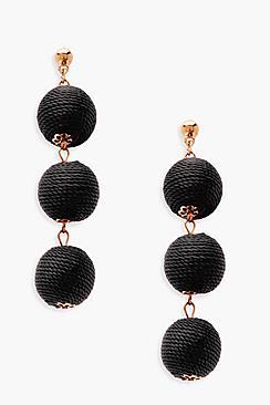 Boohoo Lily Triple Ball Drop Earrings