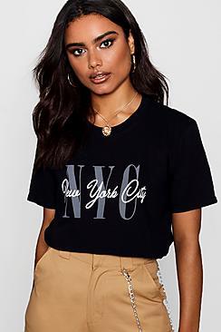 Boohoo New York Slogan Tee