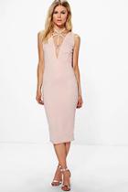 Boohoo Petite Freya Sleeveless Harness Detail Midi Dress