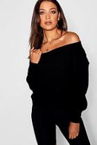 Boohoo Tall Slash Neck Crop Sweater