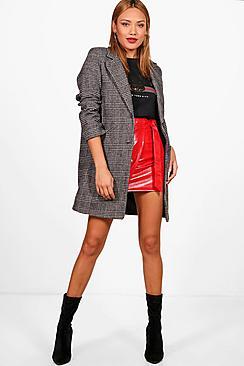 Boohoo Sian Check Wool Look Coat
