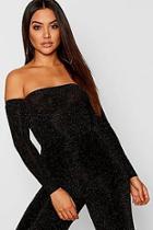 Boohoo Lis Bardot Glitter Top