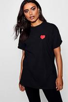 Boohoo Heart Print T-shirt