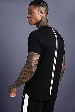 Boohoo Man T-shirt With Curved Hem & Back Panels