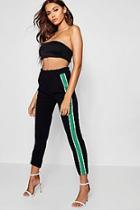 Boohoo Annie Tape Detail Tapered Trouser