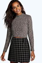 Boohoo Megan Turtle Neck Long Sleeve Crop Jumper