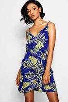 Boohoo Tall Nicole Palm Print Wrap Shift Dress