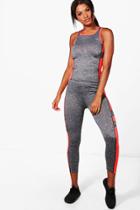 Boohoo Hope Fit Contrast Panel Tank Top & Legging Set Orange