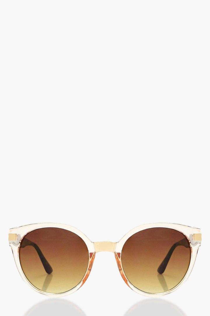 Boohoo Eleanor Plastic Frame Sunglasses Brown