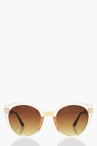 Boohoo Eleanor Plastic Frame Sunglasses Brown