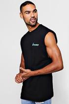 Boohoo Dreamer Printed Sleeveless Tee With Drop Armhole