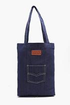 Boohoo Man Embroidered Denim Tote Bag