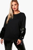 Boohoo Plus Vicky Sequin Oversized Jumper